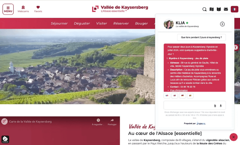 Chatbot de l'office de tourisme de Kaysersberg